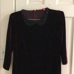 Betsy Johnson Wine Velvet A-Line Dress